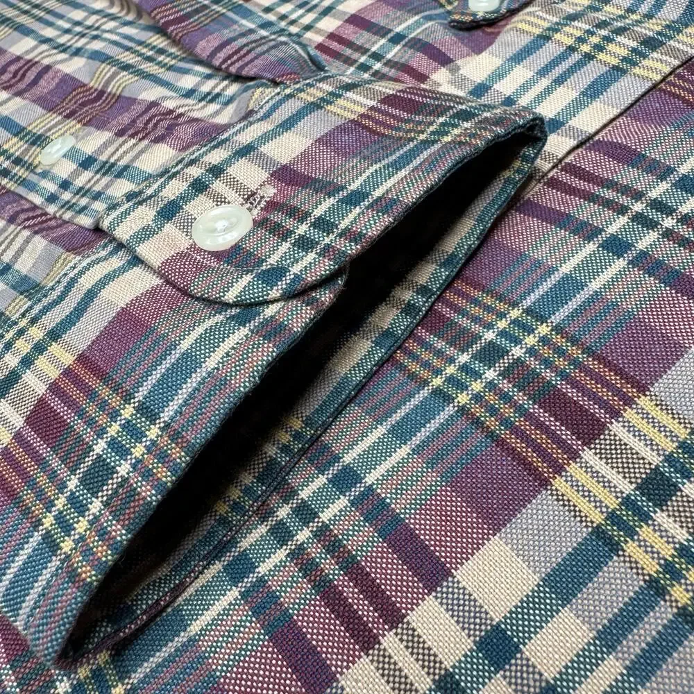 Vintage Polo Ralph Lauren Mens Long Sleeve Button Down Shirt Sz XL Plaid Cotton